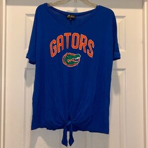 Florida Gators Women's On A Break V-Neck Knot T-Shirt - Royal size xl